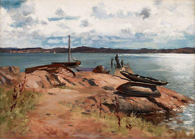 Hugo Birger Vid bryggan, Lysekil oil painting image